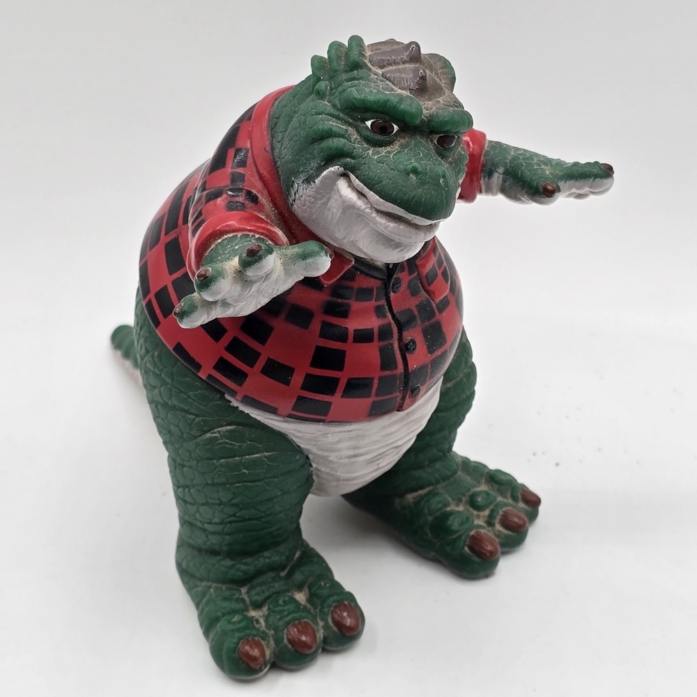 Earl Sinclair Dinosaur Toy The Dinosaurs Mattel 1991‎ Red Plaid Shirt Vtg